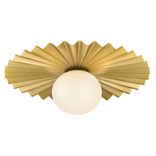 Stevie Medium Flush Mount or Sconce in Lacquered Brass