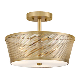Cash Medium Semi-Flush Mount in Lacquered Brass