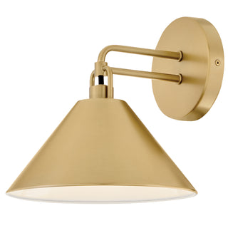 Milo Small Single Light Sconce in Lacquered Brass