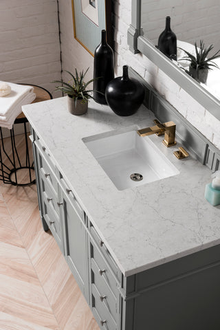 48 Inch Brittany Freestanding Vanity in Urban Gray / Eternal Jasmine Pearl Top