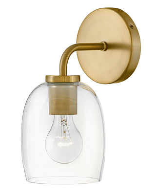 Percy Medium Single Light Vanity in Lacquered Brass