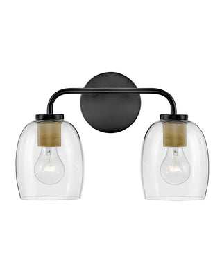 Percy Small Two Light Vanity in Black