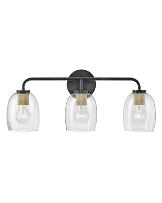 Percy Medium Three Light Vanity in Black