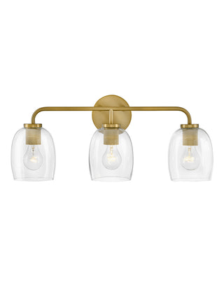 Percy Medium Three Light Vanity in Lacquered Brass