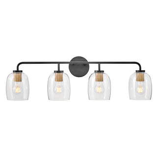 Percy Large Four Light Vanity in Black