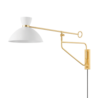 CRANBROOK Plug-in Sconce with AGED BRASS/SOFT WHITE Finish
