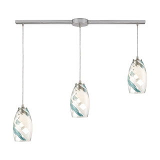 Turbulence 36'' Wide 3-Light Pendant - Satin Nickel