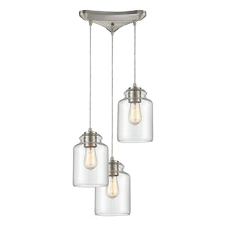 Josie 12'' Wide 3-Light Multi Pendant - Satin Nickel