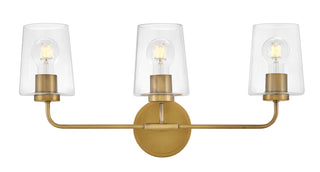 Kline Medium Three Light Vanity in Heritage Brass