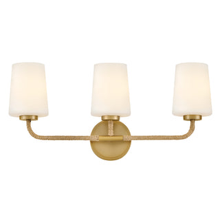 Kline Medium Three Light Vanity in Lacquered Brass
