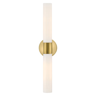 Shea Large Two Light Vanity in Bright Brass
