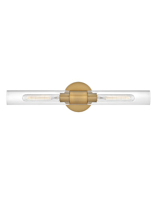 Shea Large Two Light Vanity in Lacquered Brass