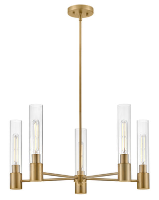 Shea Medium Single Tier Chandelier in Lacquered Brass