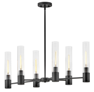 Shea Small Linear Chandelier in Black