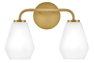 Gio Small Two Light Vanity in Lacquered Brass
