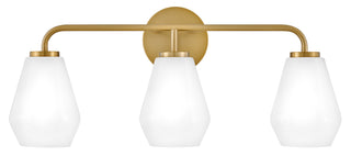 Gio Medium Three Light Vanity in Lacquered Brass