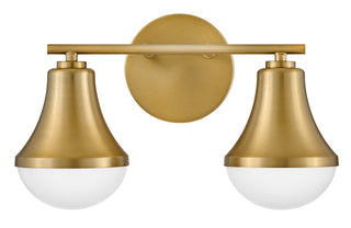 Haddie Small Two Light Vanity in Lacquered Brass