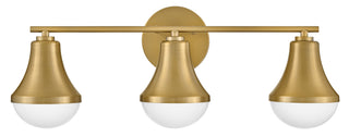 Haddie Medium Three Light Vanity in Lacquered Brass