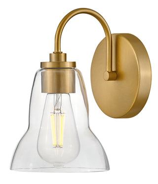 Vera Small Single Light Vanity in Lacquered Brass