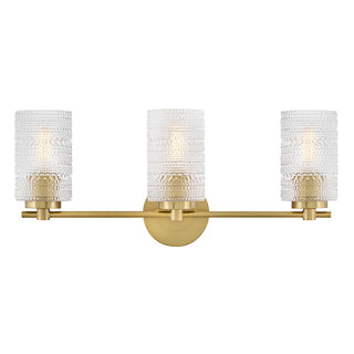 Mabel Medium Three Light Vanity in Lacquered Brass