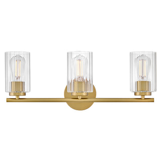 Leta Medium Three Light Vanity in Lacquered Brass