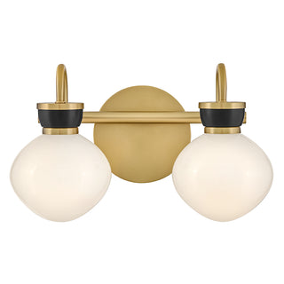 Lucy Small Two Light Vanity in Lacquered Brass