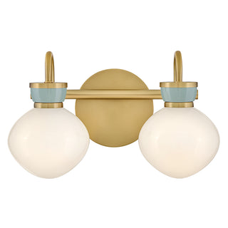 Lucy Small Two Light Vanity in Lacquered Brass