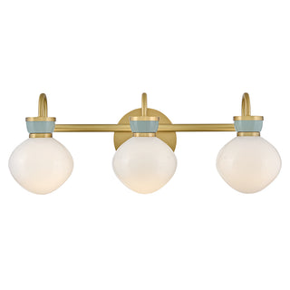 Lucy Medium Three Light Vanity in Lacquered Brass