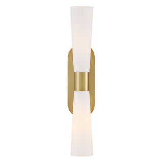 Beau Large Two Light Sconce in Lacquered Brass