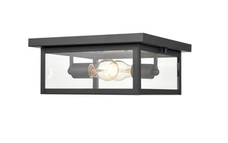 Evanton 2-Light Outdoor Flush Mount - Powder Coated Black