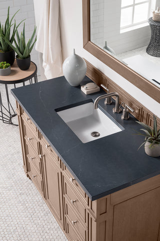48 Inch Bristol Freestanding Vanity in Whitewashed Walnut / Charcoal Soapstone Top