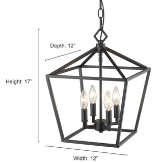 4-Light Pendant light Satin Nickel
