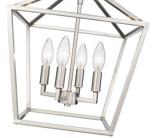 4-Light Semi-Flush Ceiling Mount Satin Nickel