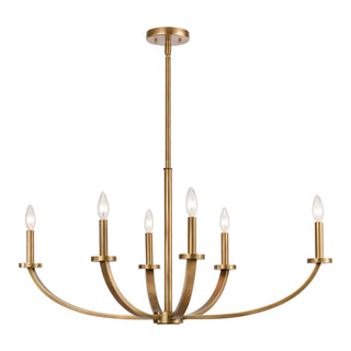 Erindale 36'' Wide 6-Light Linear Chandeliers - Natural Brass