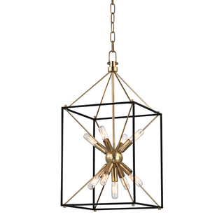 Glendale Lantern with Aged Brass/black Finish