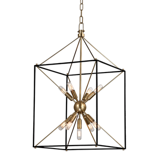 Glendale Lantern with Aged Brass/black Finish