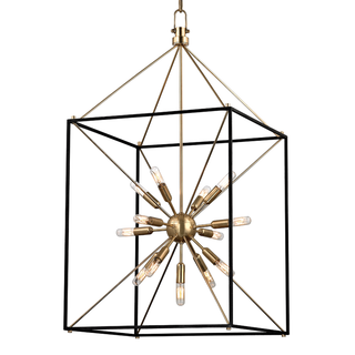 Glendale Lantern with Aged Brass/black Finish