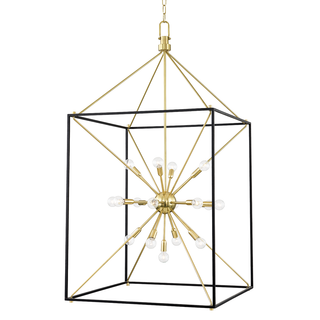 Glendale Lantern with Aged Brass/black Finish
