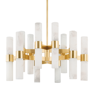 STOWE Chandelier with Aged Brass Finish