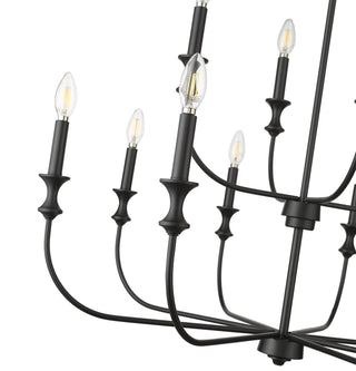 Savanne 12-Light Chandelier Ceiling Light Matte Black