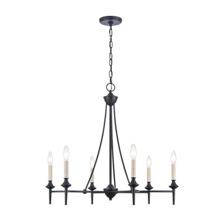 Solomon 28'' Wide 6-Light Chandeliers - Matte Black