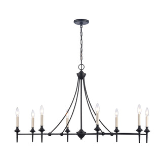 Solomon 42'' Wide 8-Light Linear Chandeliers - Matte Black