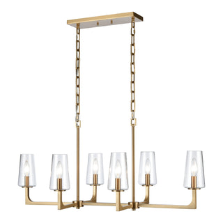 Fitzroy 36'' Wide 6-Light Linear Chandeliers - Lacquered Brass