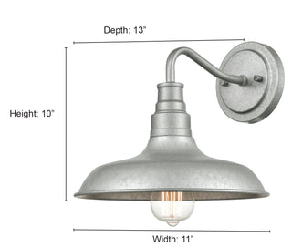1-Light Outdoor Wall Sconce Powder Coated Black