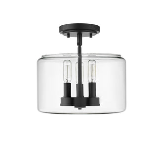 Asheville 3-Light Semi-Flush Ceiling Mount Matte Black