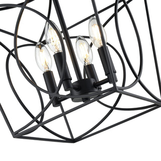 Tracy 4-Light Semi-Flush Ceiling Mount Matte Black