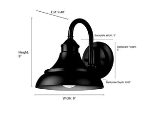 Alvii 1-Light Outdoor Wall Sconce Powder Coated Black