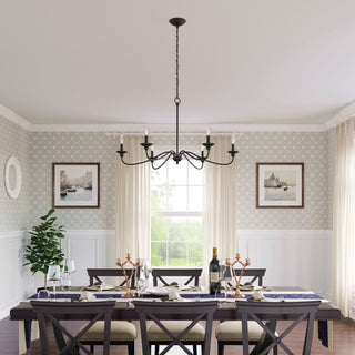 Delvona 6-Light Chandelier Ceiling Light Matte Black