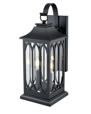 Mallorey 2-Light Outdoor Wall Sconce Powder Coated Black