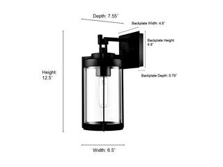 Ellway 1-Light Outdoor Wall Sconce Textured Black
